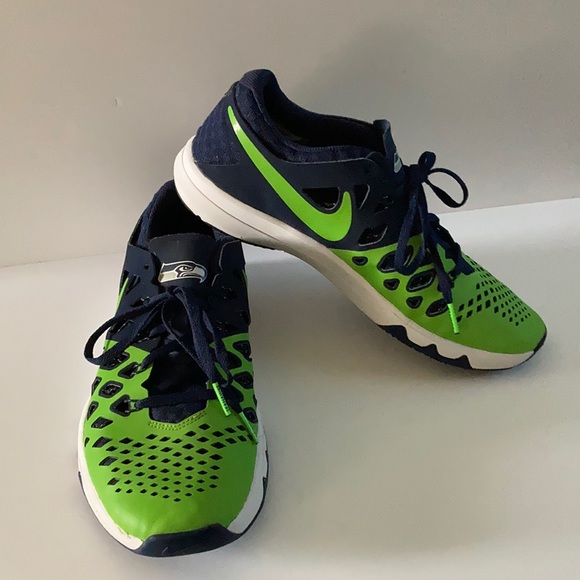 NIKE Sneakers Men’s Size 8 Seahawks Speed Shoe Blue & Green 848587 307 - Picture 3 of 15